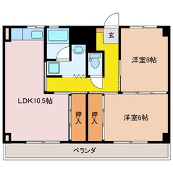 ビレッジハウス津 1号棟の物件間取画像